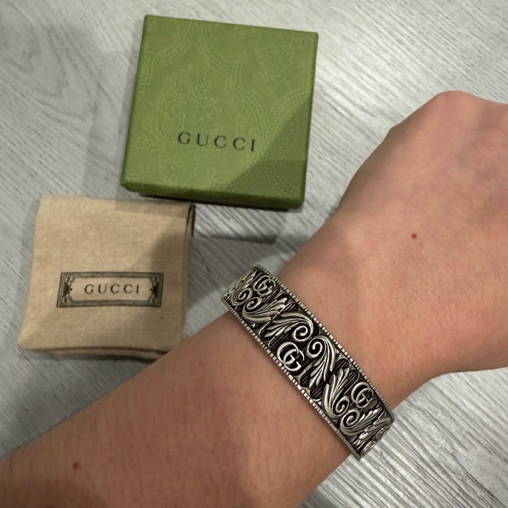 Gucci GG Marmont Sterling Silver Bangle